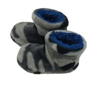 Sivé army chlpaté zateplené domáceé papučky