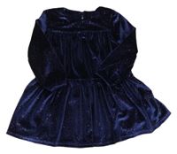 Tmavomodré sametové třpytivé šaty St. Bernard