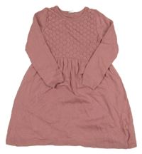 Starorůžové pletené vzorované šaty Topolino