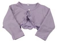 Fialové žebrované propínací bolerko 