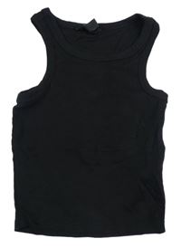 Čierny rebrovaný crop top New Look