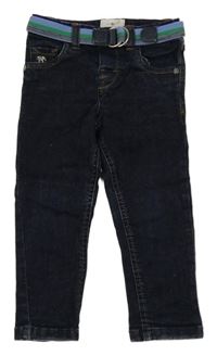 Tmavomodré skinny rifle s opaskom Debenhams