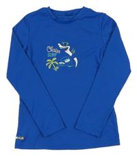 Modré UV triko se žralokem Decathlon