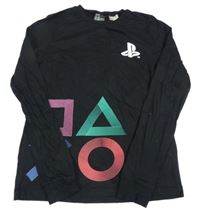 Černé pyžamové triko s barevnými obrazci - PlayStatiton H&M