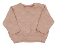 Svetloružová mikina so srdiečkami H&M