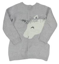 Lila chlpatý sveter s jednorožcom Primark