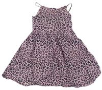 Ružové ľahké šaty s leopardím vzorom Primark