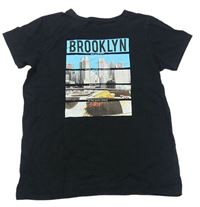 Čierne tričko s mrakodrapy Primark