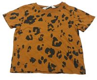 Hnědo-šedé tričko s leopardím vzorem H&M