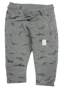Sivé tepláky s vtáčky