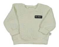 Biela vzorovaná mikina s nášivkou Shein