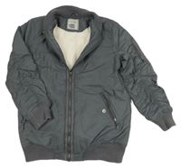 Antracitový šusťákový zateplený bomber Next