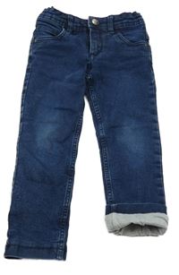 Tmavomodré teplákové podšité skinny rifle Lily & Dan