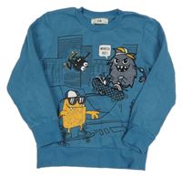 Modrá mikina s príšerkami C&A