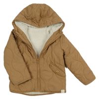 Hnědá šusťáková prošívaná zimní bunda s kapucí George