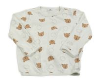 Biela mikina s medvedíkmi a nápismi