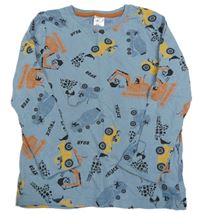 Modré tričko s bagrami Little kids