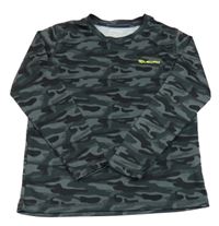 Antracitovo-černé army sportovní triko s nápisem Lewro