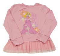 Ružové tričko s Růženkou a tylovým prvkem George