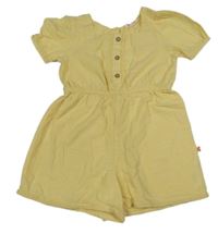 Světležlutý plátěný kraťasový overal River Island