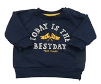 Tmavomodrá mikina s nápismi Primark