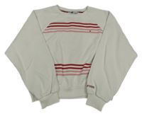 Bílo-vínovo-růžová mikina s pruhy Tommy Hilfiger