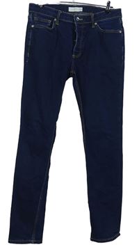 Pánské tmavomodré stretch skinny rifle Topman vel. 34/32