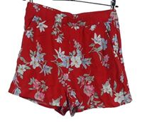 Dámské červěné květované volné kraťasy H&M