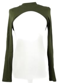 Dámske khaki rebrované crop tričko Asos