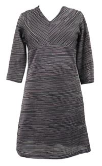 Dámské vínovo-tmavomodré proužkované šaty Gina Benotti 