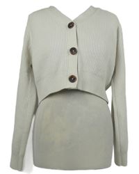 Dámský smetanový crop propínací svetr Cropp