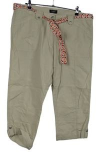 Dámské béžové plátěné rolovací kalhoty s páskem Bexleys 