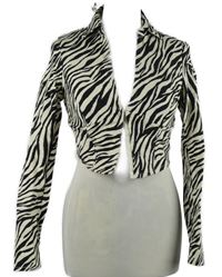 Dámska čierno-smotanová vzorovaná crop blúzka Primark