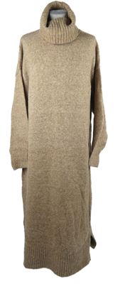 Dámské béžové svetrové midi šaty s rolákem TU 