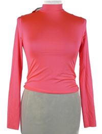 Nové - Dámské neonově růžové elastické crop triko Primark 