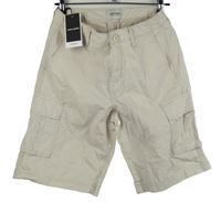 Nové - Pánské béžové plátěné kraťasy s kapsami Jack&Jones 