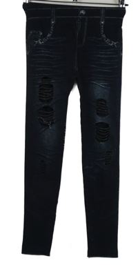 Dámské tmavomodré legíny riflového vzhledu