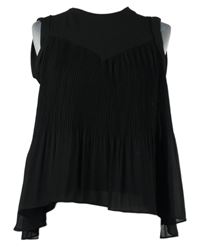 Dámska čierna šifónová plisovaná blúzka Roman