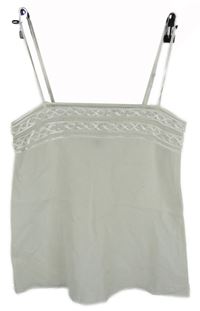 Dámsky biely ľanový top s čipkou H&M