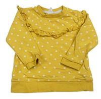 Žltá bodkovaná á mikina s volánikom zn. H&M