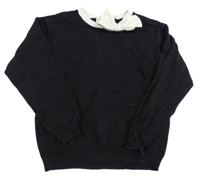 Čierno-biely sveter s mašlou H&M