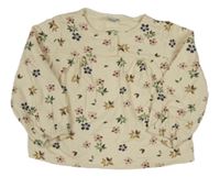 Béžová kvetinová mikina Petit bateau