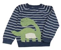 Tmavomodro-bílý pruhovaný svetr s dinem Matalan