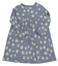 Modré rebrované šaty s kvietkami George