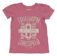 Růžové tričko s nápisem a kamínky 