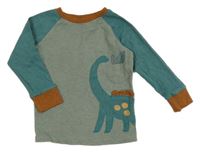 Kaki-modré tričko s dinem Next