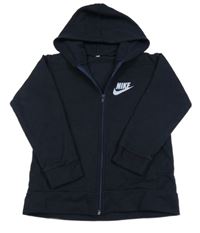 Tmavomodrá prepínaci mikina s logem Nike a kapucňou