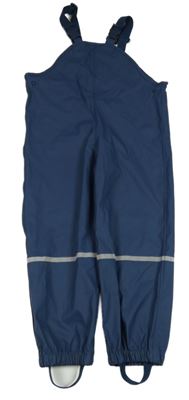 Tmavomodré nepromokavé laclové kalhoty s proužkem Lupilu