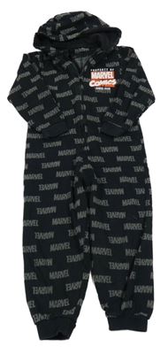 Černá bavlněná kombinéza s nápisy Marvel