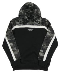 Army-bílo-černá mikina s logem a kapucí McKenzie